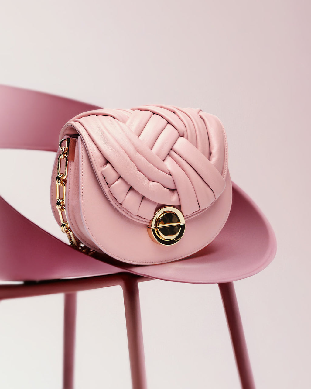ALMA | Borsa in pelle con intreccio | Nude