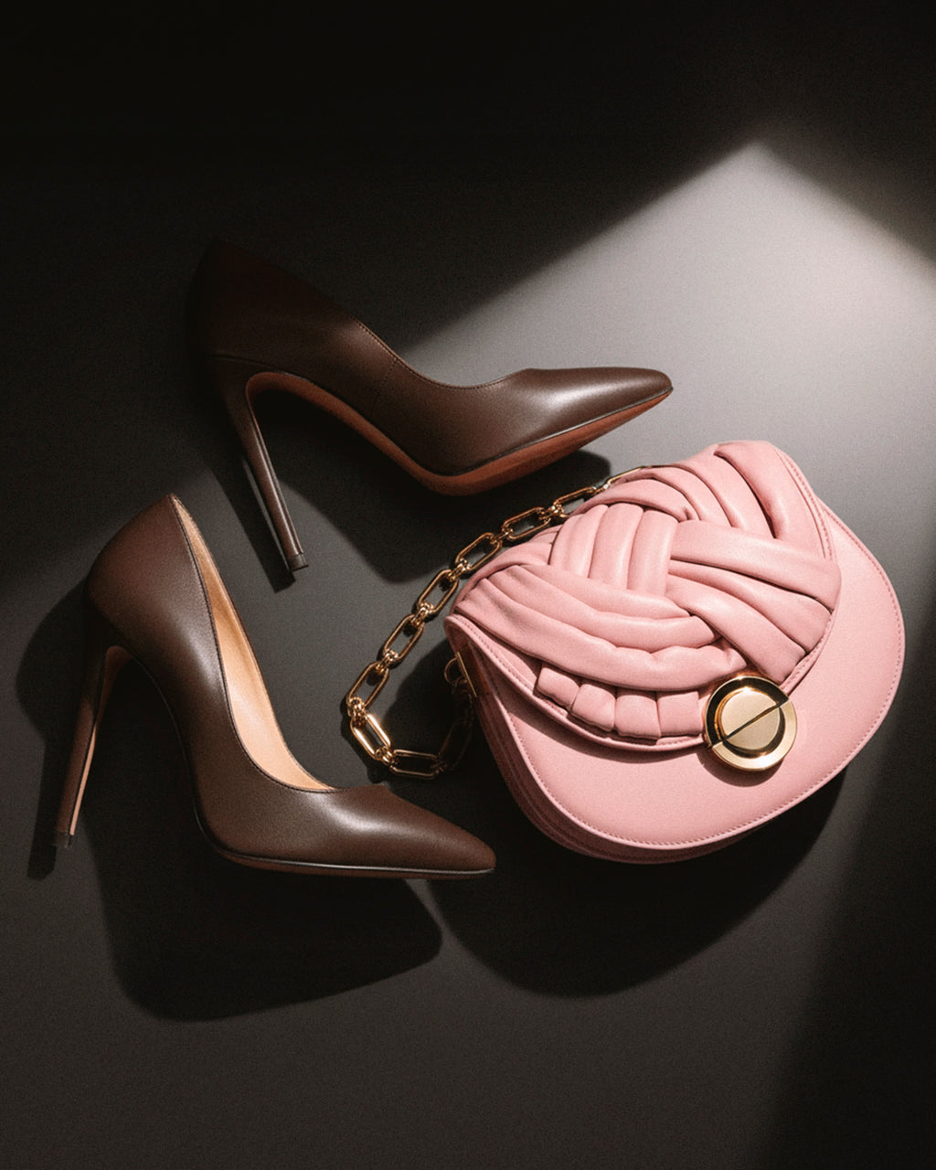 ALMA | Borsa in pelle con intreccio | Nude