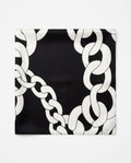 Maxi Foulard in Seta Bianco e Nero - Stampa Catene | Serein