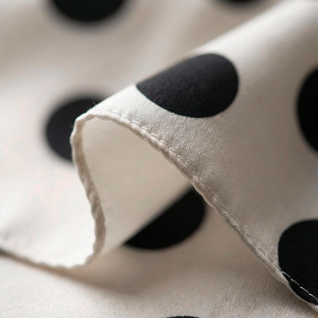 Foulard in Seta - Pois con Pizzo Nero