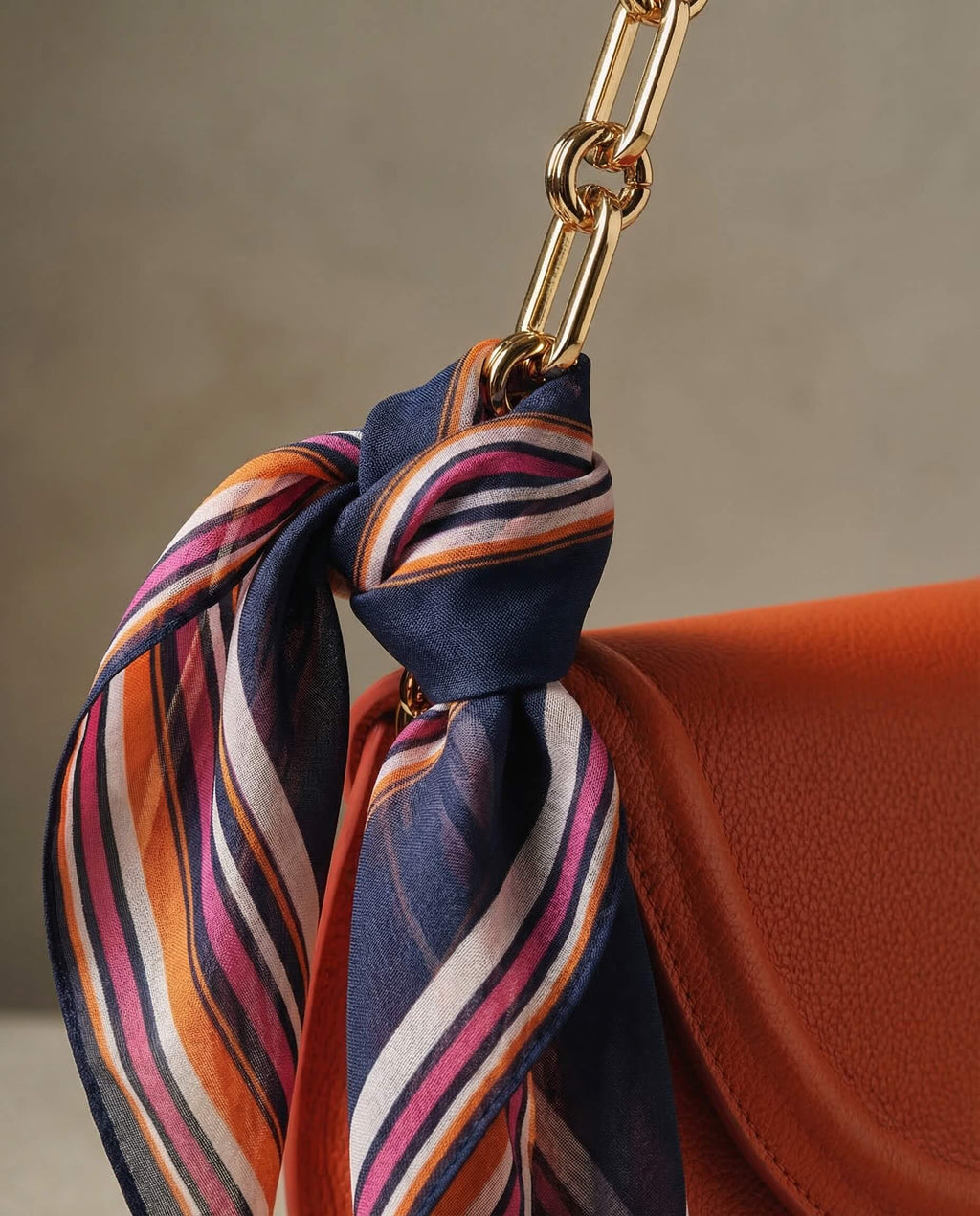 Foulard Quadrato in Pura Seta Righe Blue Navy | Serein