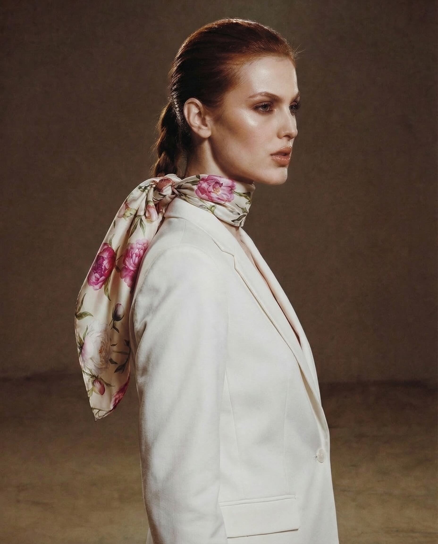 Foulard in Seta Rose – Stampa Floreale