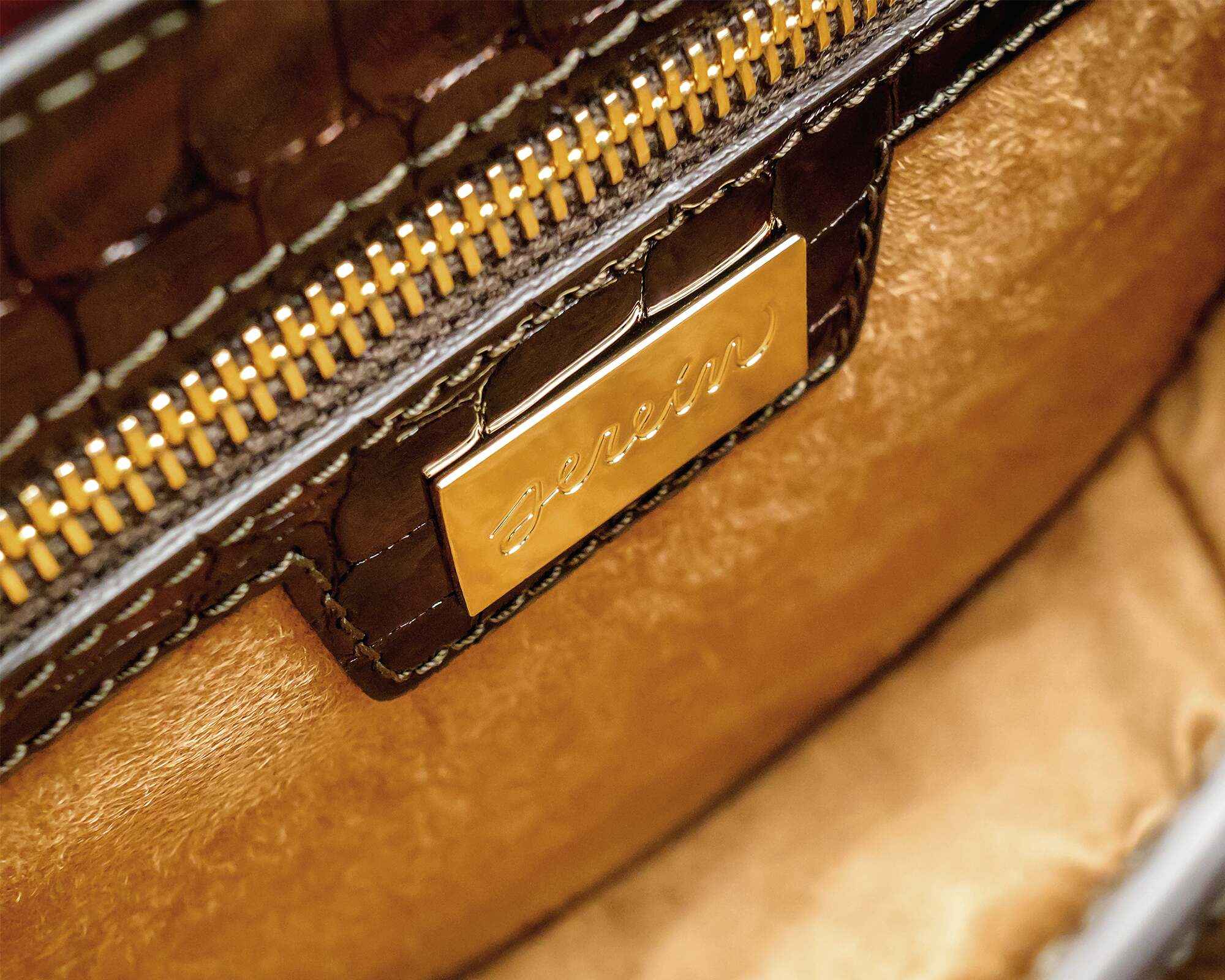 TECLA | Borsa in pelle | Stampa Coccodrillo