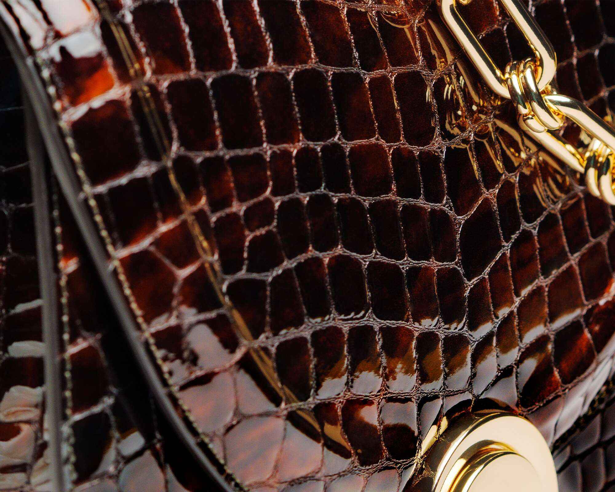 TECLA | Borsa in pelle | Stampa Coccodrillo