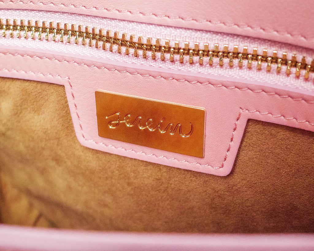 ALMA | Borsa in pelle con intreccio | Nude