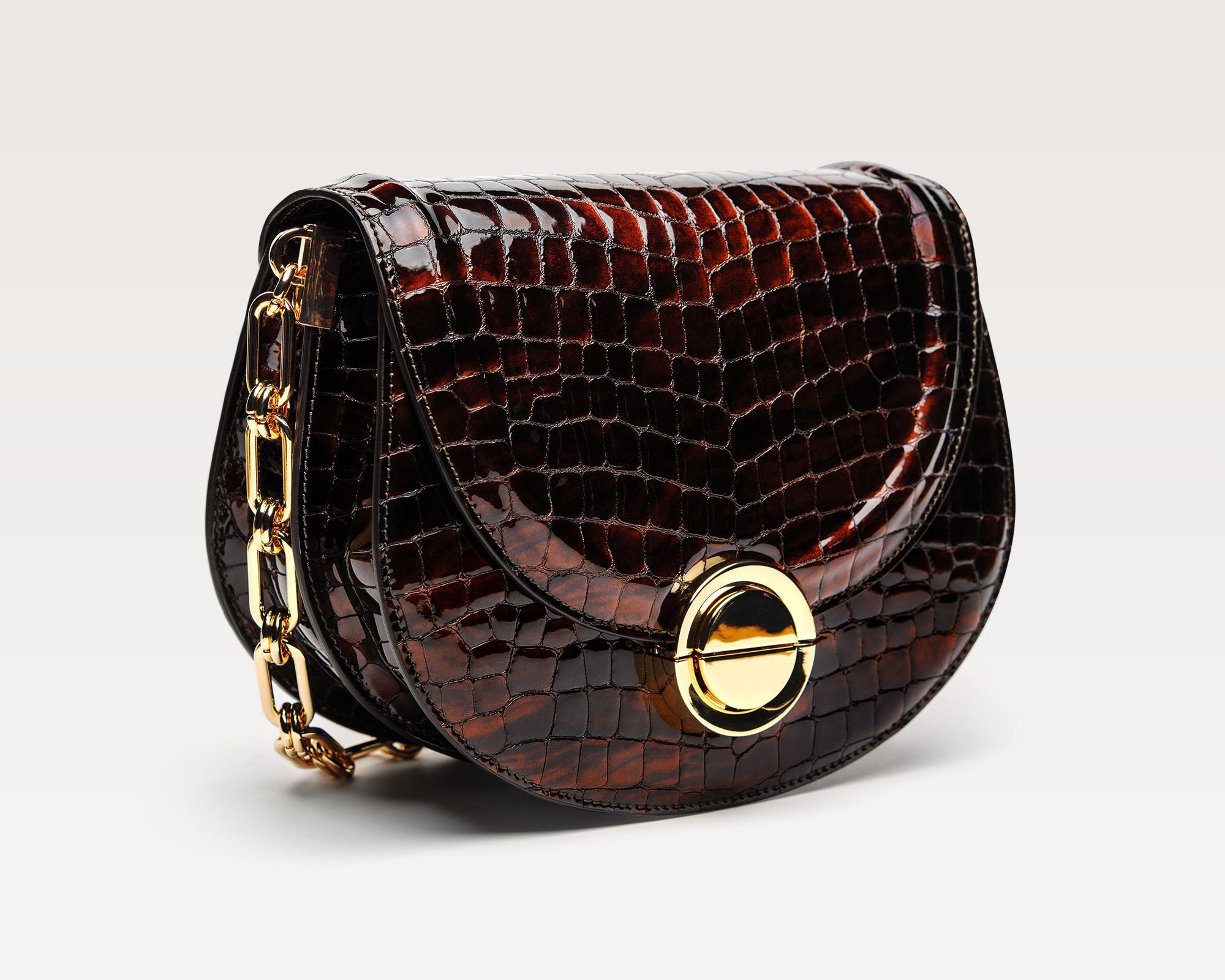 TECLA | Borsa in pelle | Stampa Coccodrillo