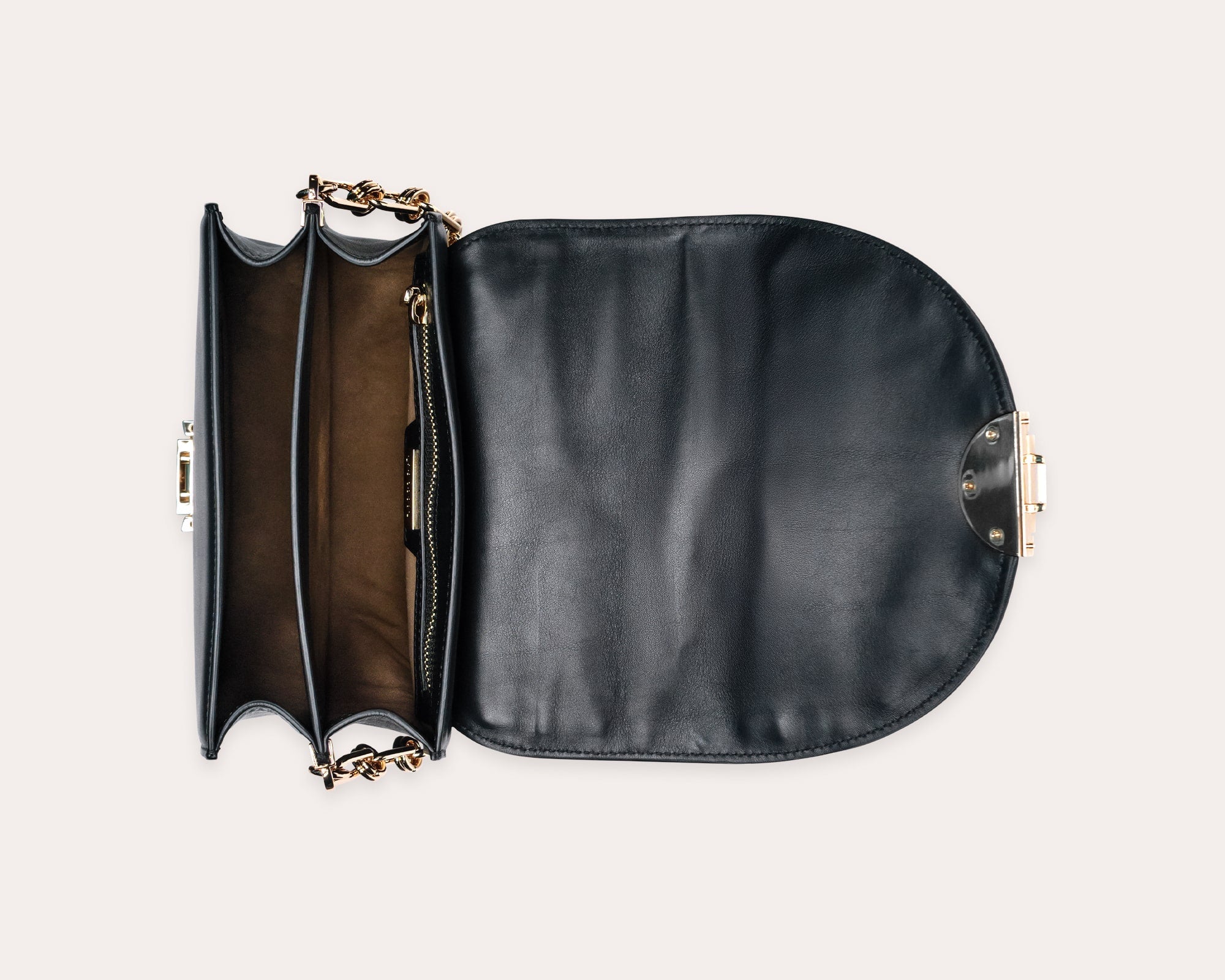 ALMA | Borsa in pelle con intreccio | Nera