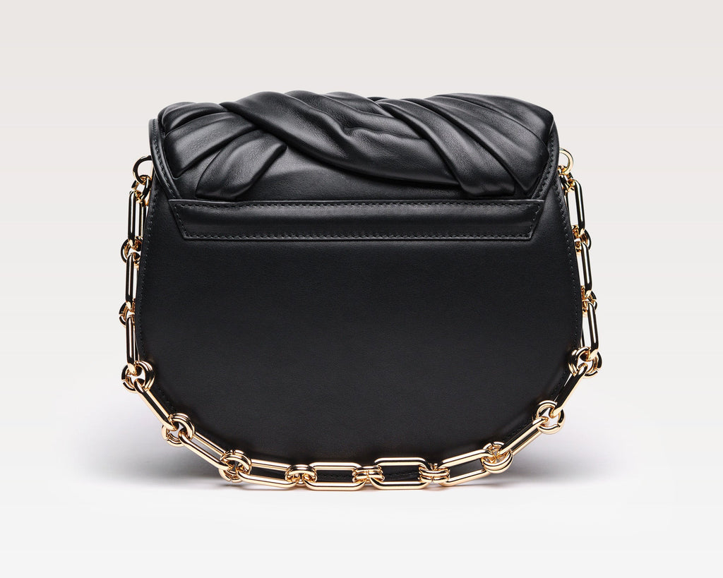 ALMA | Borsa in pelle con intreccio | Nera