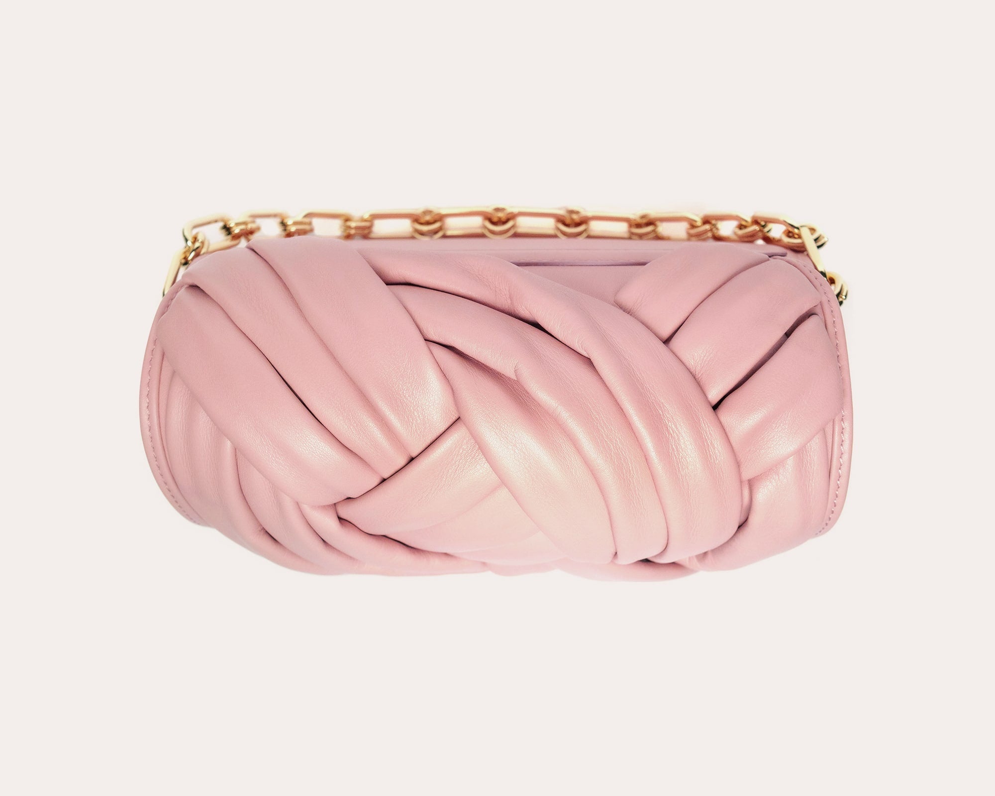 ALMA | Borsa in pelle con intreccio | Nude