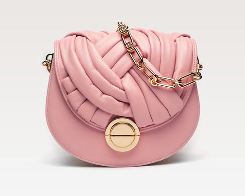 ALMA | Borsa in pelle con intreccio | Nude