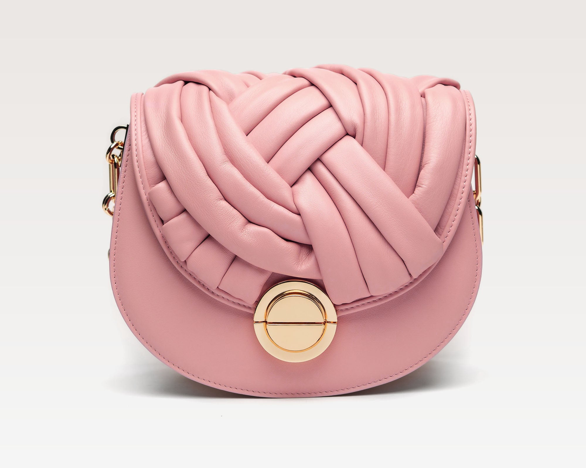 ALMA | Borsa in pelle con intreccio | Nude