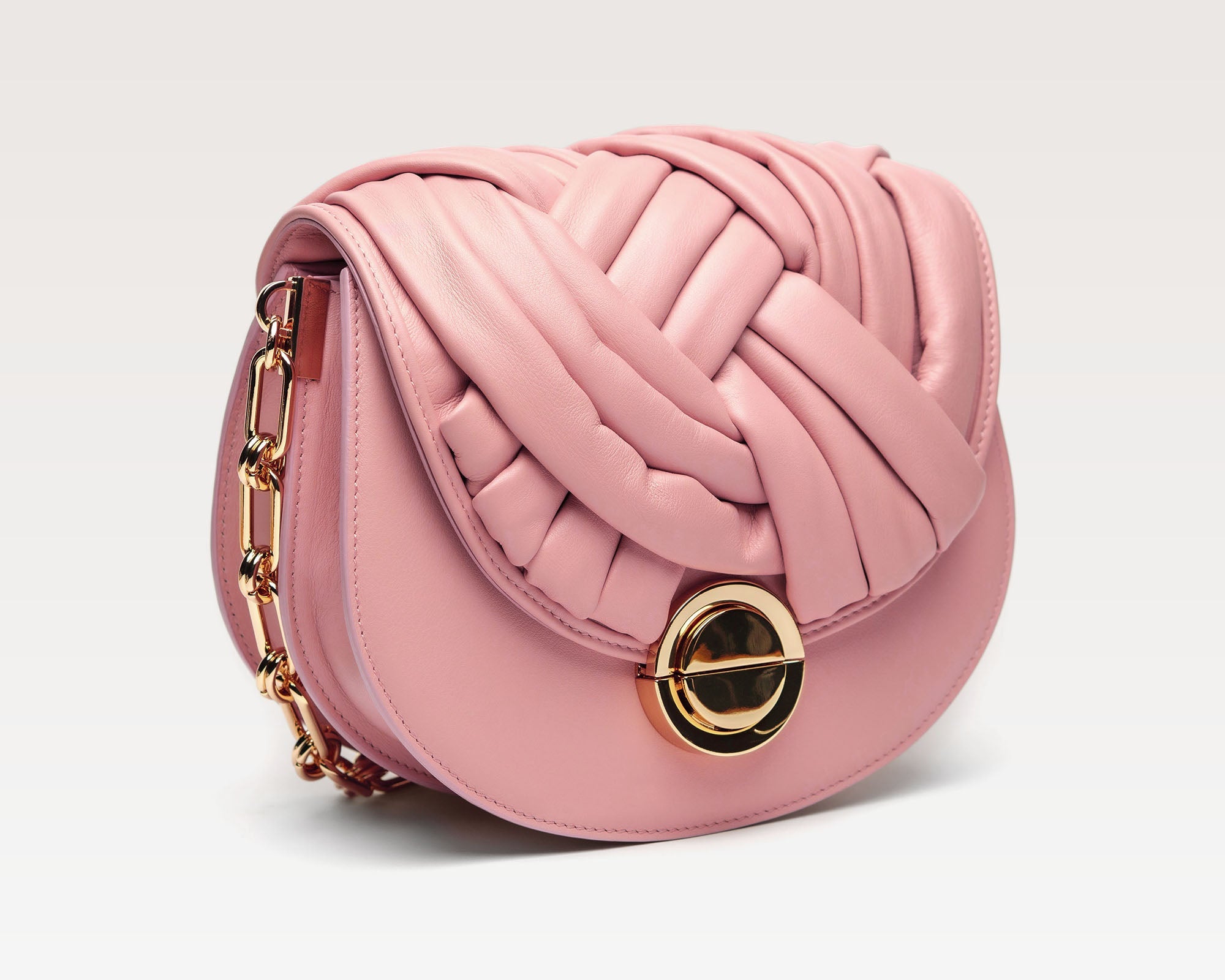 ALMA | Borsa in pelle con intreccio | Nude